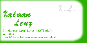 kalman lenz business card